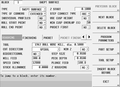 Swept Surface Data Block