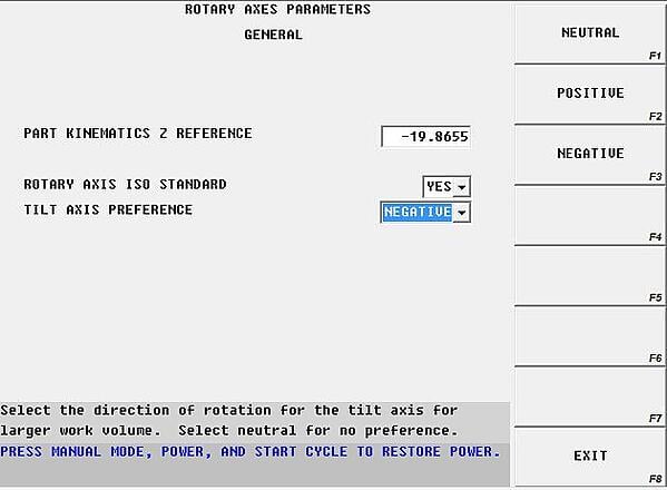 Tilt Axis Preference 5-axis machining