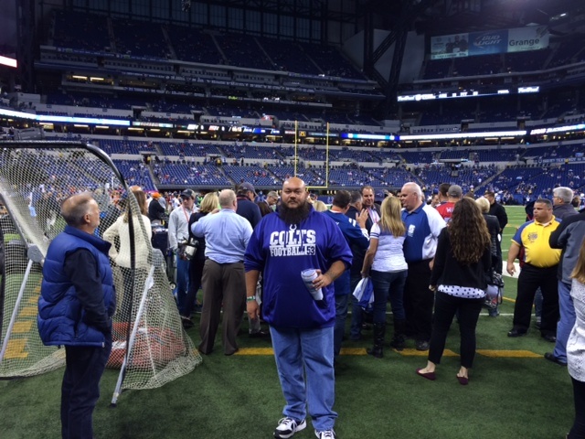 Jesse on the side at colts game 