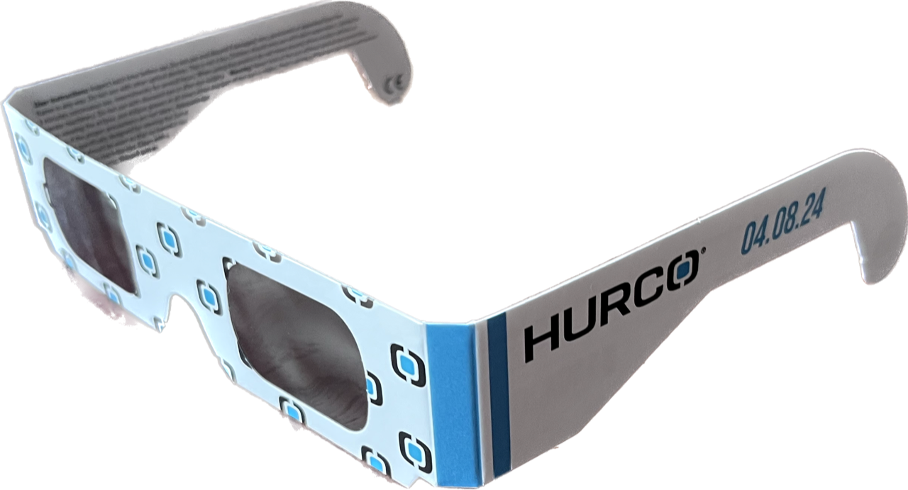 Solar Eclipse Glasses Side Hurco and Date
