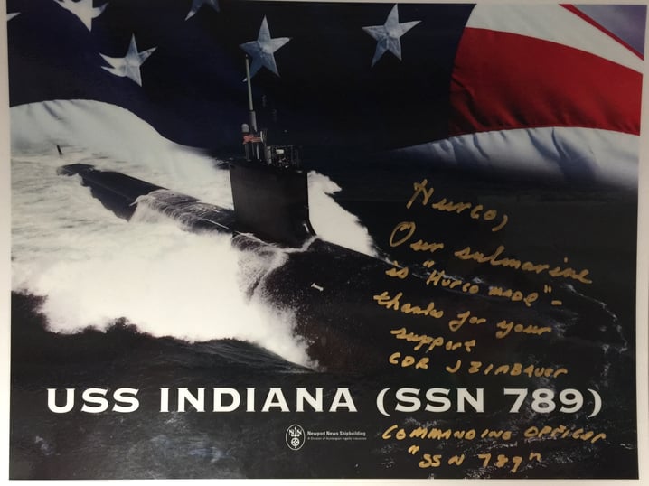 Submarine Signed Picture from the USS Indiana